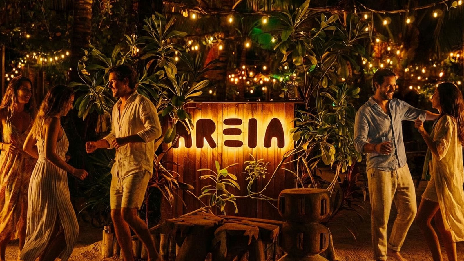 Areia Beach Club at golden hour