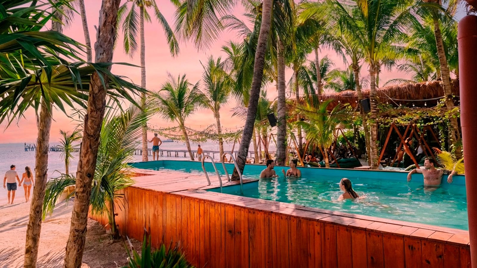 Girls getaway against a Caribbean sunset