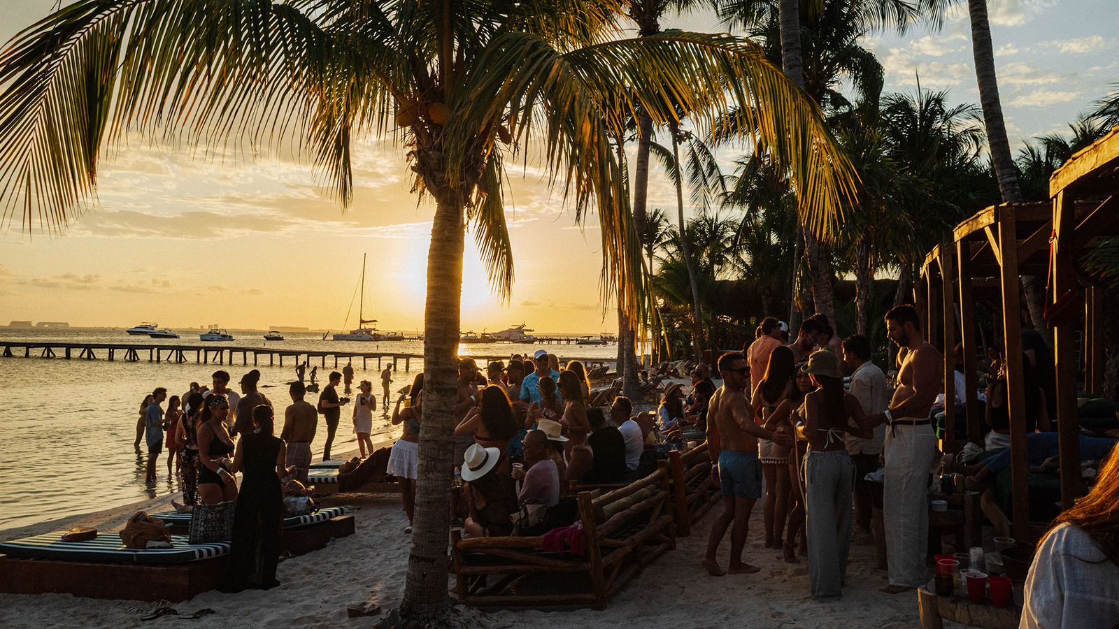 Friends celebrating over more than one night in Isla Mujeres