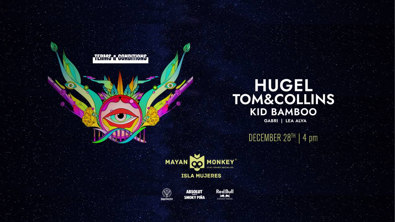 New Year in full swing at ‘Terms & Conditions’ with Hugel and Tom & Collins at Mayan Monkey Isla Mujeres!