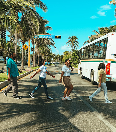 Crossing over to the beach