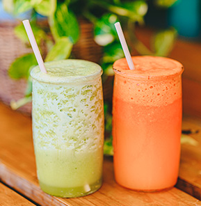 Fresh juices at Mayan Monkey