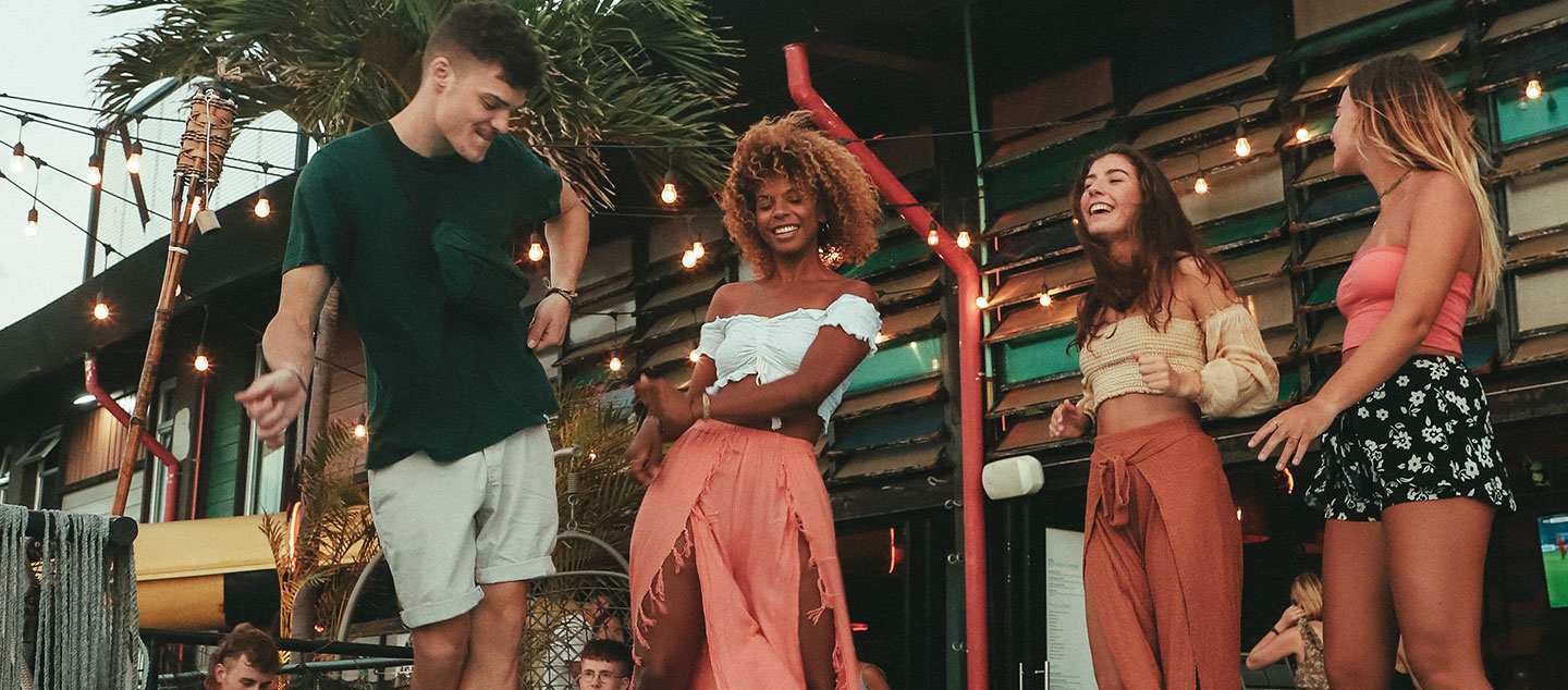 Group of friends at Mayan Monkey